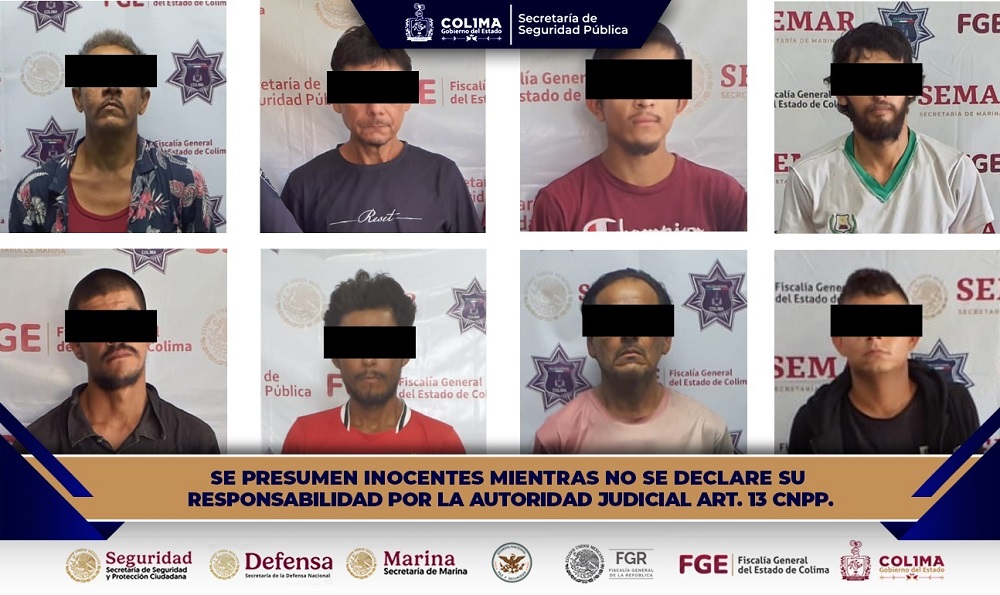 Detienen a ocho personas por delitos contra la salud en operativos interinstitucionales en Colima