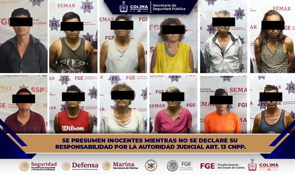 Detienen a doce personas en operativo interinstitucional en Colima, Manzanillo y Tecomán