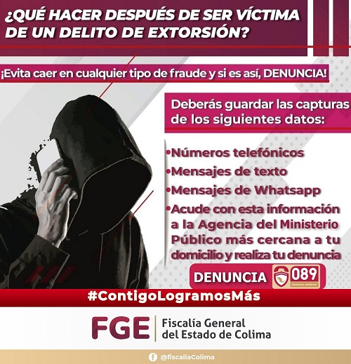Emite FGE recomendaciones para evitar ser víctima de extorsión telefónica