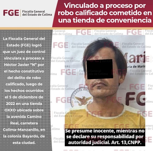 Vinculado a proceso por robo calificado cometido en una tienda de conveniencia