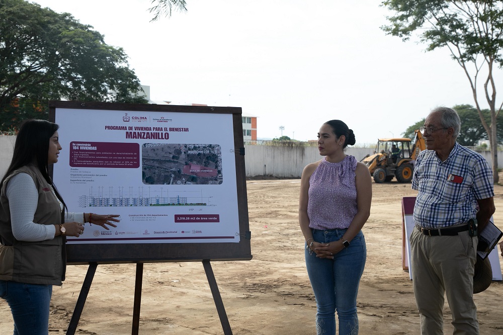 Gobernadora de Colima supervisó inicio de construcción de 104 Viviendas para el Bienestar, en Manzanillo