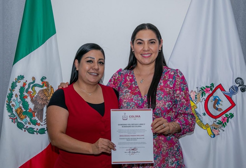 Indira Vizcaíno nombra a Erika Bazán consejera jurídica del Poder Ejecutivo del Estado de Colima