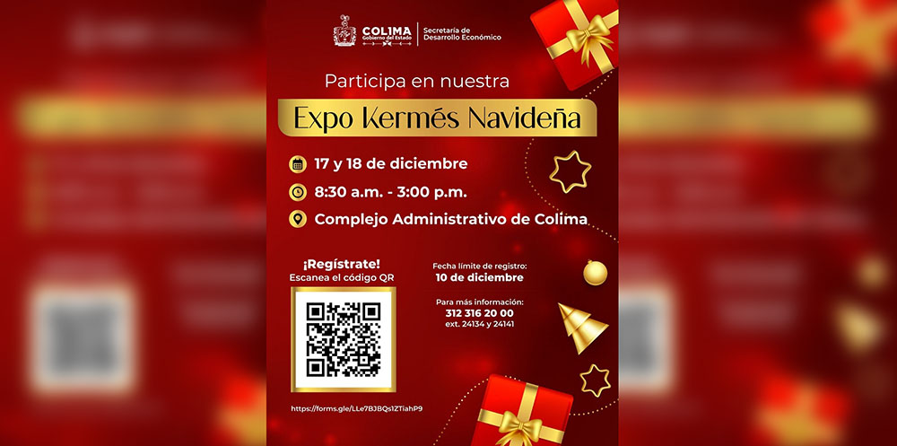 Sedeco invita a comerciantes colimenses a participar en Expo Kermés Navideña 2025