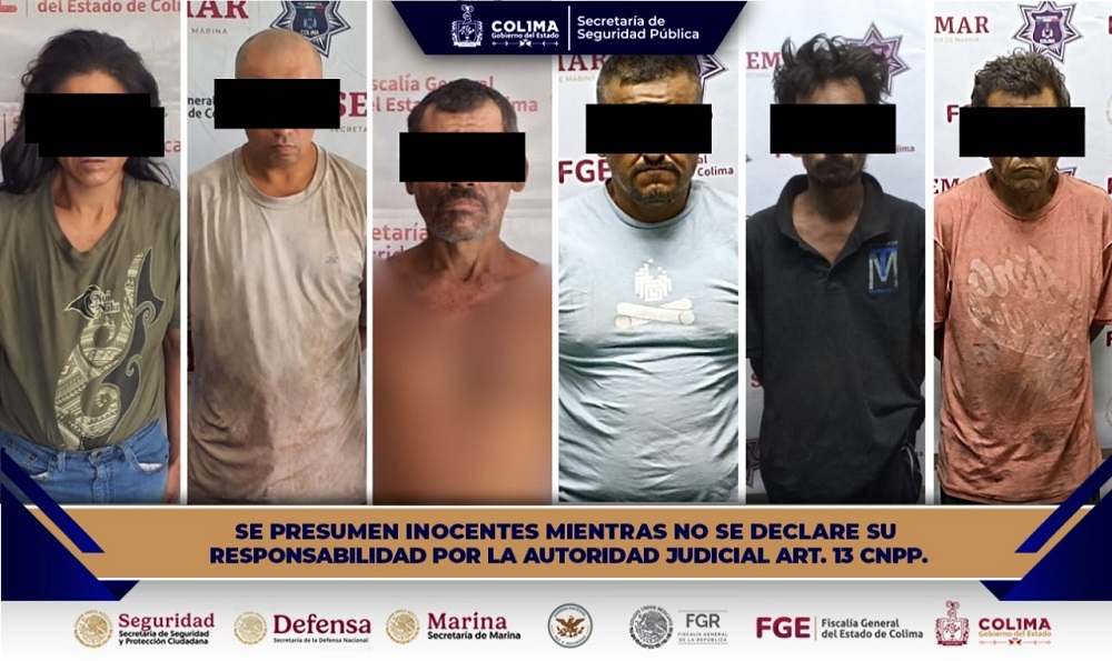Detienen a seis personas por delitos contra la salud en operativos coordinados en Colima