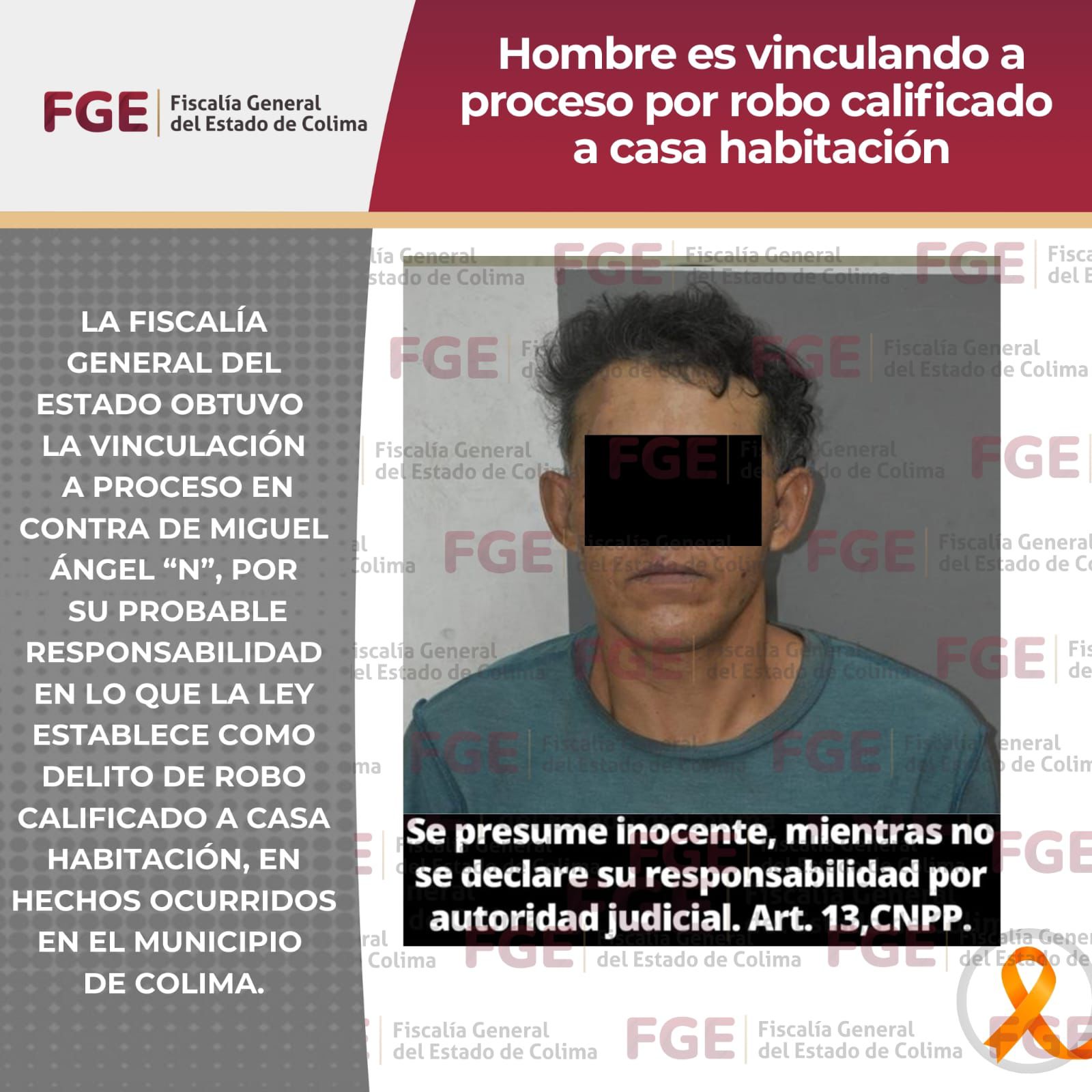 Hombre es vinculando a proceso por robo calificado a casa habitación