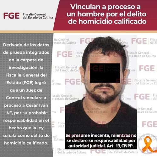 Vinculan a proceso a un hombre por el delito de homicidio calificado