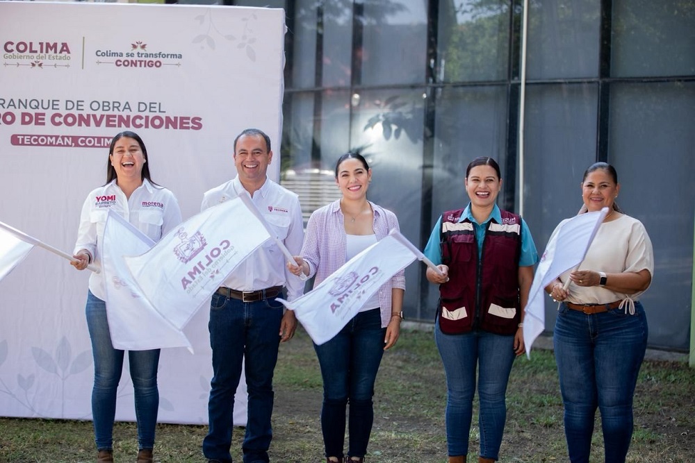 Indira da arranque al Centro de Convenciones de Tecomán y supervisa Presa Derivadora en Armería