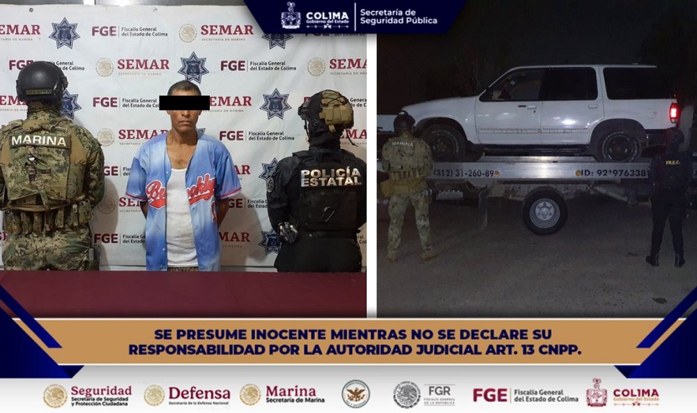 Asegura SSP Colima a otro masculino por presunto robo equiparado, derivado de alerta Repuve