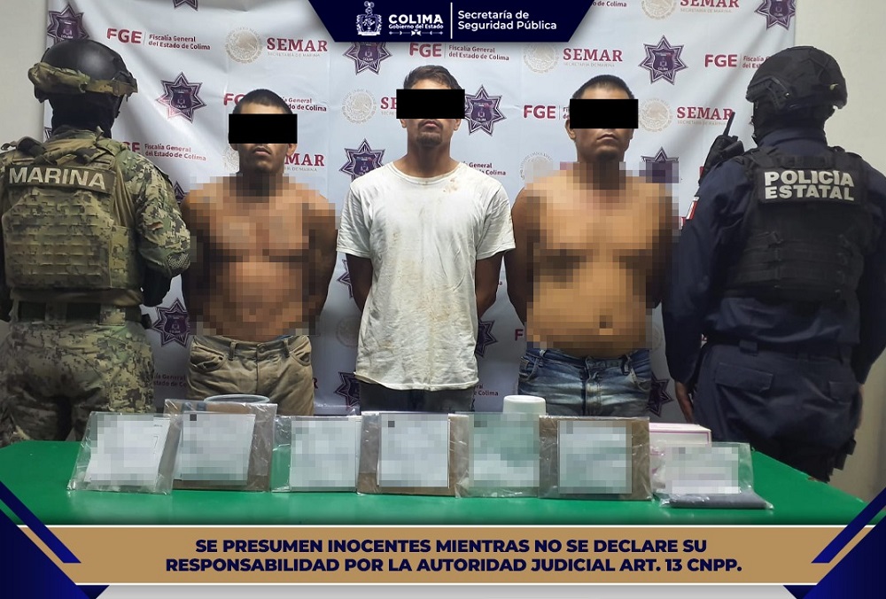 Policía Estatal de Colima detiene a 3 presuntos generadores de delitos patrimoniales