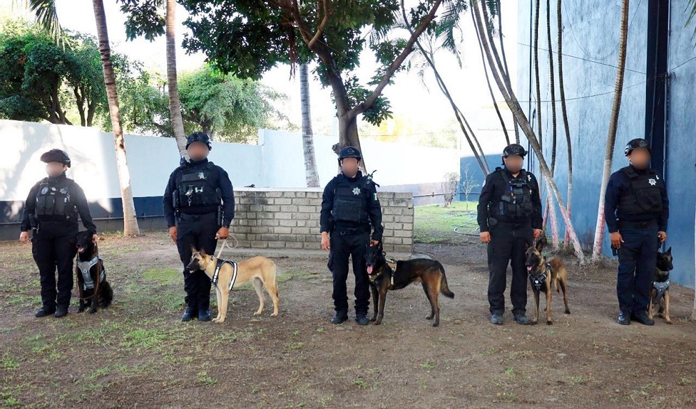 SSP Colima celebra la jubilación de cinco caninos de la Unidad K9
