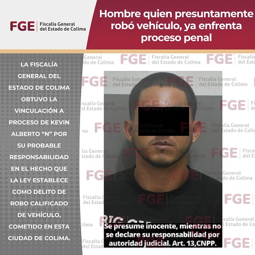 Hombre quien presuntamente robó vehículo, ya enfrenta proceso penal