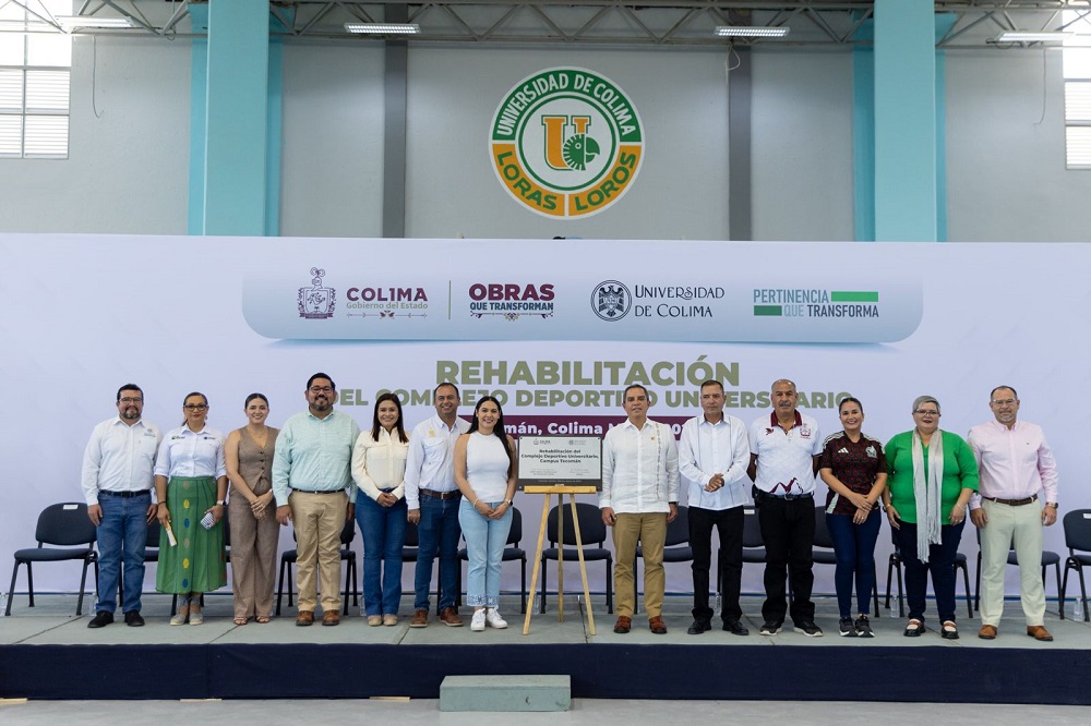 Gobernadora Indira Vizcaíno y Rector de la UdeC entregan la rehabilitación del Complejo Deportivo Universitario de Tecomán