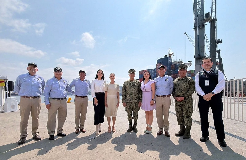 Indira Vizcaíno subraya posición estratégica de Manzanillo, durante la supervisión de la Presidenta Sheinbaum por Asipona