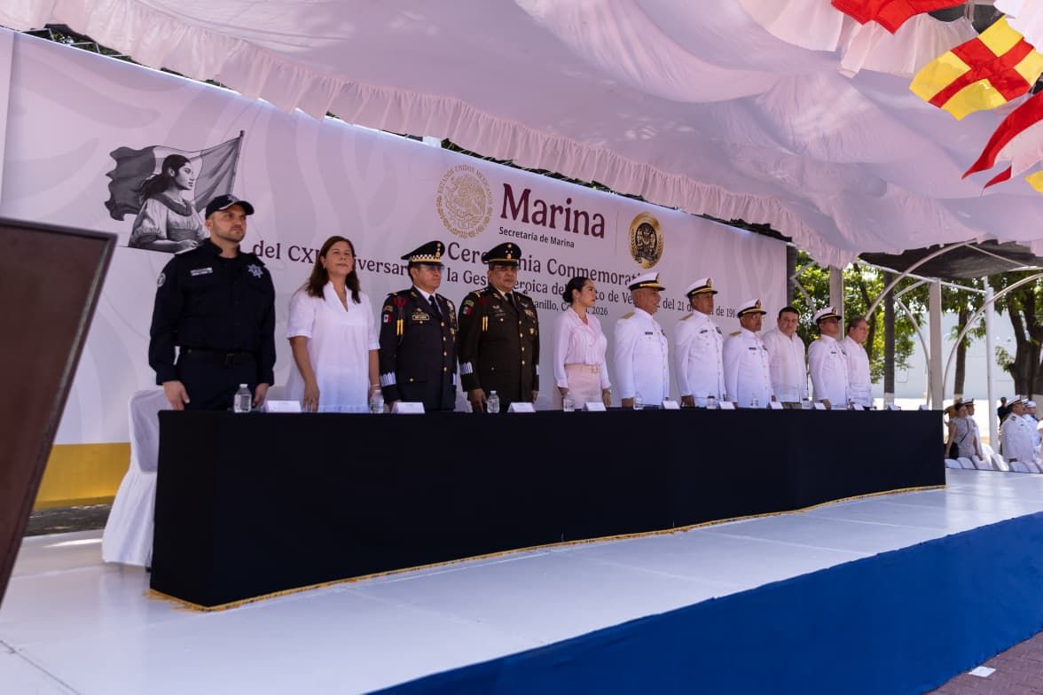Participa Indira Vizcaíno en ceremonia por el 112 aniversario de la Gesta Heroica del Puerto de Veracruz