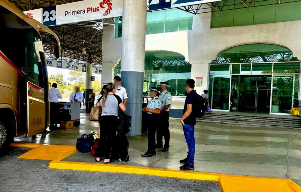 Guardia Nacional refuerza vigilancia y seguridad en Centrales de Autobuses en Colima