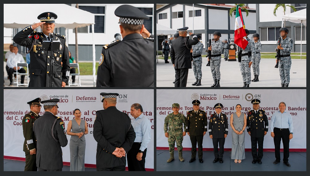Indira Vizcaíno participó en toma de posesión del General Pérez Vara como nuevo coordinador de la Guardia Nacional en Colima