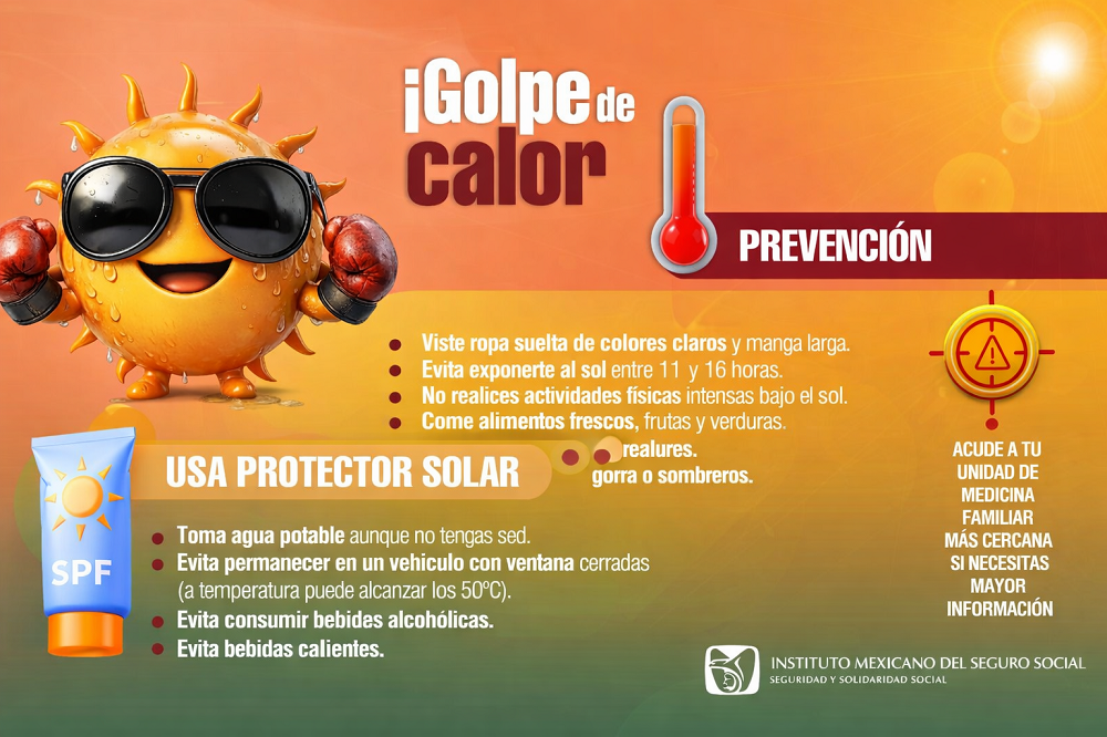 Invita IMSS Colima a la población a prevenir riesgos por onda de calor y acudir a atención oportuna