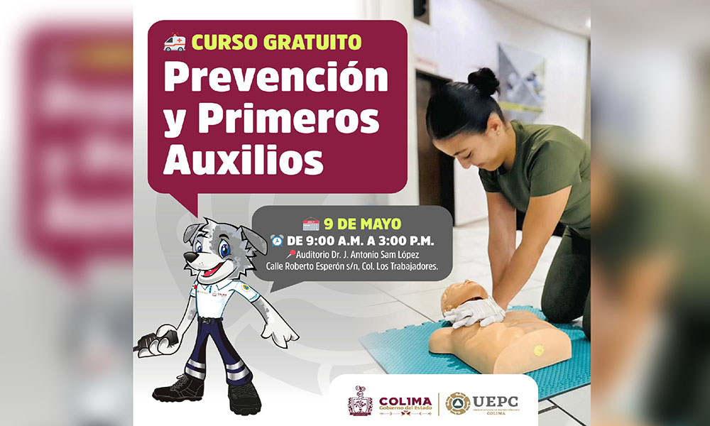 UEPC Colima ofrece curso gratuito Prevención y Primeros Auxilios, este sábado
