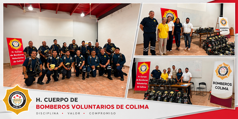 Bomberos Colima recibe importante donación de equipo especializado de Rotarios