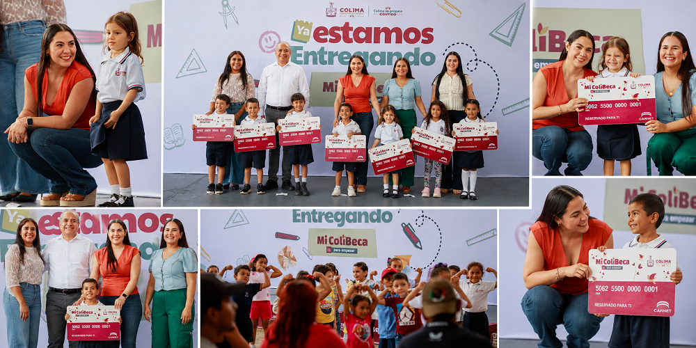 Indira Vizcaíno entrega Mi ColiBeca para Empezar a estudiantes de prescolares públicos de Villa de Álvarez