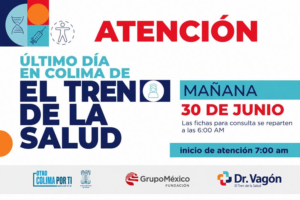 Último día de Dr. Vagón en Colima: se invita a la población a aprovechar los servicios médicos gratuitos