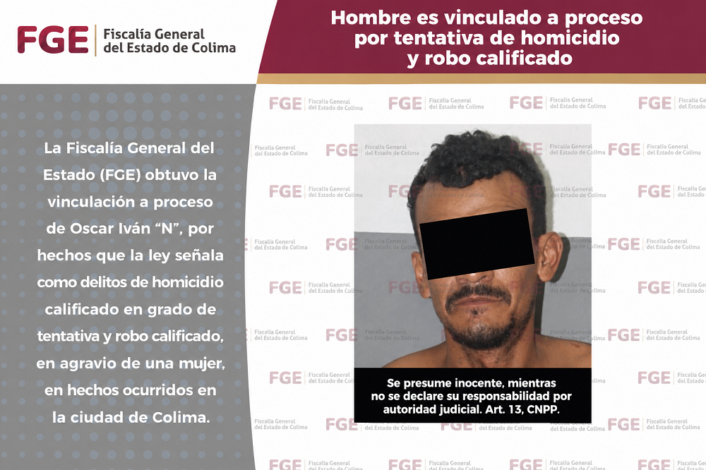 Hombre es vinculado a proceso por tentativa de homicidio y robo calificado