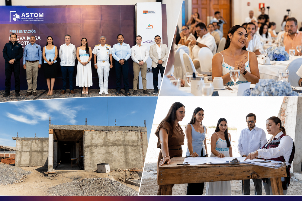Indira Vizcaíno asistió a presentación de la nueva directiva de ASTOM y supervisó construcción de dormitorios para personal de seguridad en Manzanillo