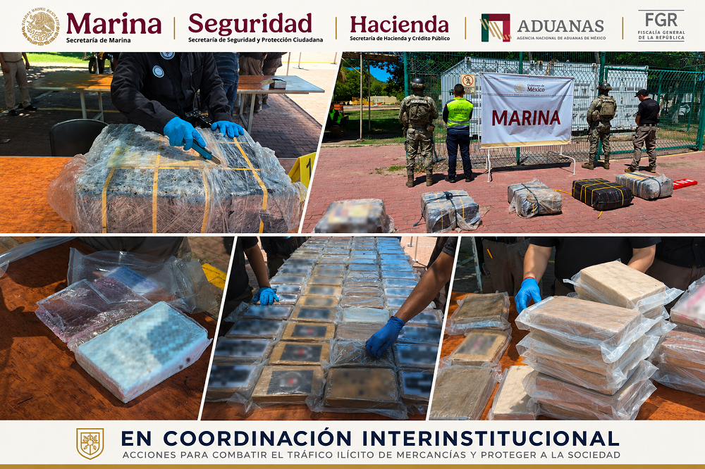 SEMAR aseguró 270 kilos de presunta cocaína en el recinto portuario de Manzanillo