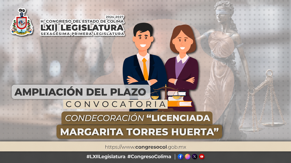 Congreso amplía plazo para convocatoria a condecoración «Licenciada Margarita Torres Huerta»