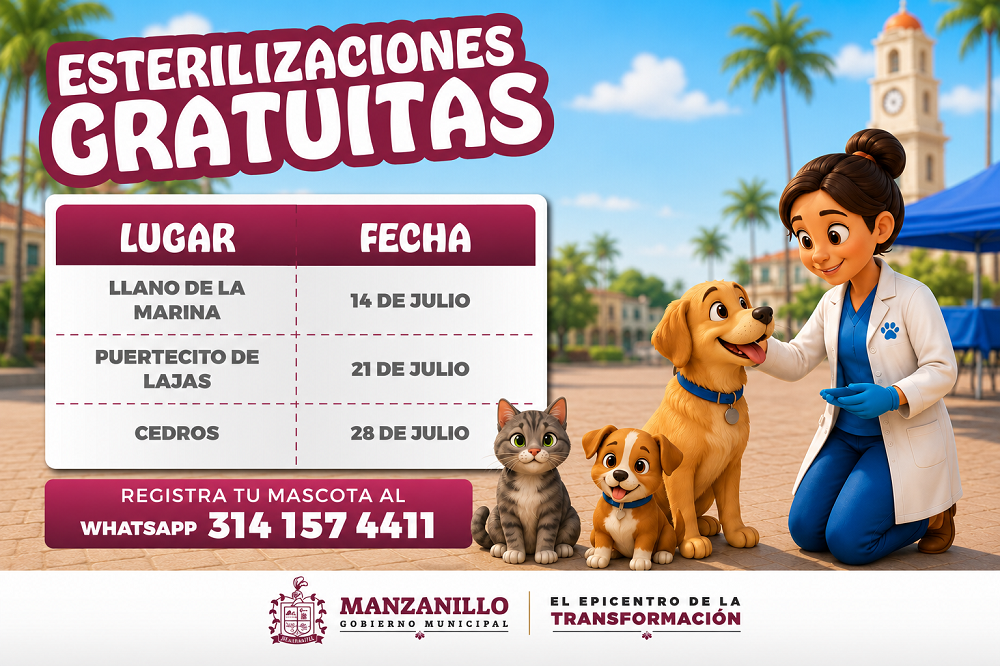Ayuntamiento de Manzanillo impulsa esterilizaciones gratuitas a domicilio