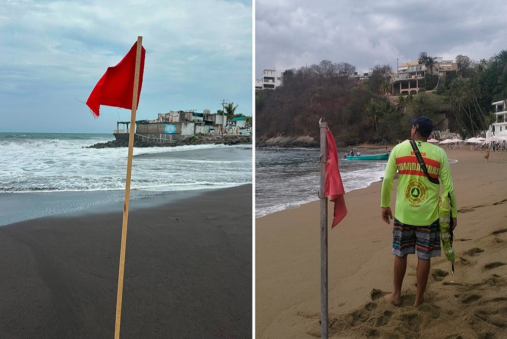 Alerta UEPC por mar de fondo en costas de Colima; exhorta a no ingresar al océano