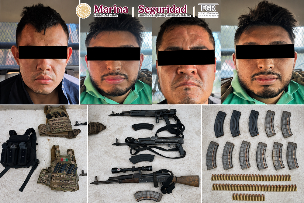 Tras una agresión armada en Sinaloa, Marina y SSPC detienen a tres integrantes de un grupo delictivo
